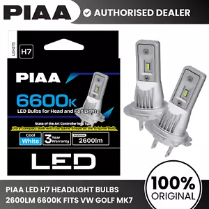 Lampadine faro PIAA LED H7 2600lm luce ultra luminosa 6600K per VW Golf MK7 - Foto 1 di 8
