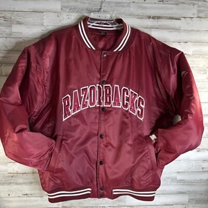 VTG Arkansas Razorbacks NCAA College Satin Starter Jacket Authentic Adult XL - Picture 1 of 24