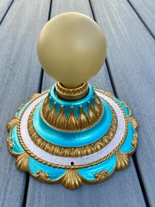 antique vintage art deco nouveau flush mount round light fixture single bulb - Picture 1 of 5