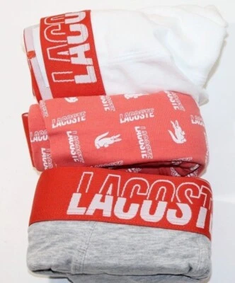 Nuevo con etiquetas Calzoncillos Boxer Lacoste 3 Informales Algodón Elástico L XL C/G/R 0005 Foto 1 de 2