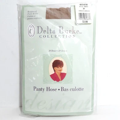 VTG Delta Burke Collection Panty Hose Nylons Sz 2X French Linen New in Package - Image 1 of 4