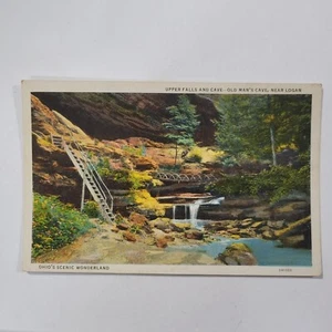 Upper Falls Old Man's Cave Ohio Near Logan Scenic Wonderland Vintage Postcard - Picture 1 of 6