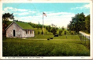 Vintage Postcard 1934 Valley Forge Pennsylvania Old Camp School House - Picture 1 of 2