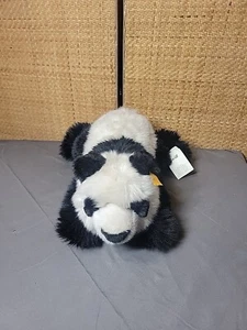 Juguete de peluche Steiff Manschli oso panda blanco negro acostado 13"  - Imagen 1 de 10