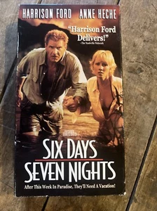 1998 SIX DAYS SEVEN NIGHTS staring Harrison Ford & Anne Heche - Blockbuster VHS - Picture 1 of 16