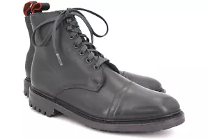 $495 | STIVALE DERBY ALLEN EDMONDS SURREY 7,5 D PUNTA A CAPPUCCIO NERO 3674 SUOLA COMMANDO - Foto 1 di 19