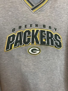 NFL Apparel Green Bay Packers Pullover Felpa Scollo V Adulto 2XL Grigio - Foto 1 di 8