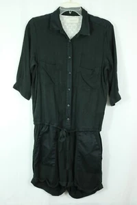 Maison Scotch & Soda Utility Romper Black Women's Size 1 Cuffed Shorts Button - Picture 1 of 9