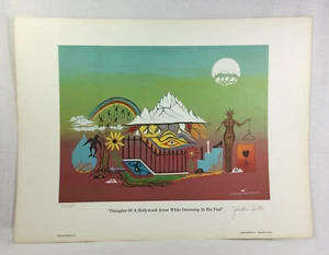 Comedian Jonathan Winters Hollywood Actor Surrealist Signed Art Lithograph 1973 - Picture 1 of 12