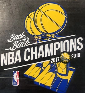 Golden State Warriors 2017 / 2018 Back-To-Back NBA Champions Auto Badge Decal 5" - Picture 1 of 5