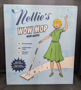 Nellie's - Wow Mop - Recargable - Con 4 almohadillas - Limpiador de pisos - Soda de lavandería - NUEVO EN CAJA - Imagen 1 de 9