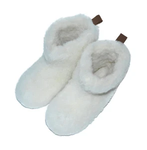 Zapatillas de casa zapatos de cabaña lana de cordero lana de oveja zapatos de lana gamuza crema talla 35-48 - Imagen 1 de 2