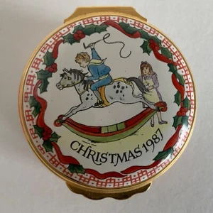 Halcyon Days Enamels Trinket Box Christmas 1987 Rocking Horse Toys Smithsonian - Picture 1 of 17