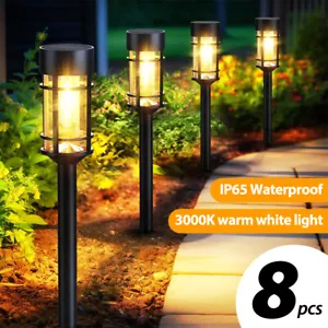 8X Bright Solar Pathway LED Garden Lights Landscape Lighting Outdoor Waterproof - Picture 1 of 16