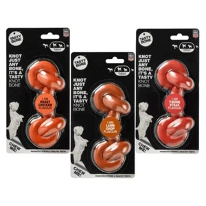 TastyBone Dog Nylon Chew Toy Knotted Bone Chicken, Lamb, T-Bone-Steak Tough Toy - Picture 1 of 20