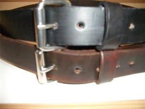HEAVY DUTY AMISH THICK LEATHER WORK BELT 1.1/2" W HOLSTER S.S ROLLER BUCKLE - Picture 1 of 1