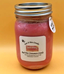 Handmade Scented Soy Candles - 12 oz "Red Hot Cinamon Candy" Buy 3 Get 1 Free - Picture 1 of 15