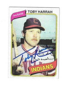 Autographed Signed TOBY HARRAH CLEVELAND INDIANS 1980 TOPPS card #636 w/COA - Picture 1 of 1