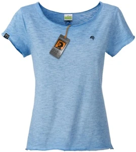 JAN 8015 Damen Bio-Baumwolle T-Shirt COMPANIEER Organic Blau Hellblau Melange .. - Picture 1 of 6