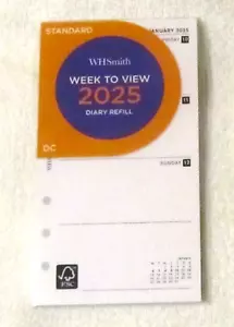 W H Smith Version Of Filofax 2025 Personal Size A Week On 2 Pages Diary Insert - Picture 1 of 1