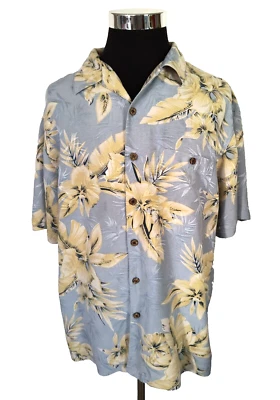 Camisa informal Montery Club Island para hombre talla grande 100 % seda multicolor hawaiana Foto 1 de 4
