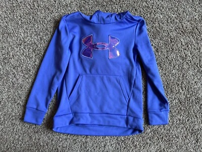 Under Armour Loose Hoodie Sweatshirt Youth M Girls Pullover Purple Iridescent - Image 1 of 3