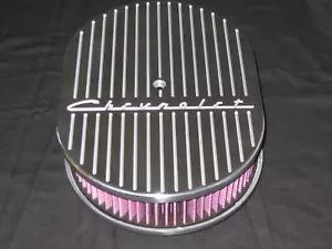 Chevrolet Ball Mill Design 12 Oval Air Cleaner K&N Washable Red Filter - Picture 1 of 8