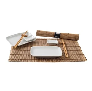 Sushi Service Set 12 tlg. braun/weiß Japan Style 2 Personen sushi geschirr NEU - Bild 1 von 2