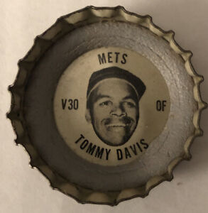 Old Rare Vintage 1967 Tommy Davis Mets Baseball Coke Soda Bottle Cap V30