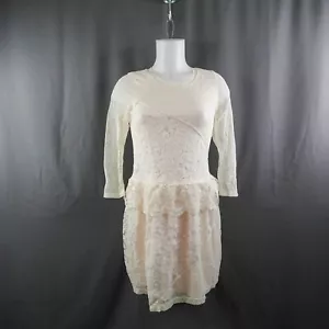 H&M Womens Dress XS Off White Cream Coquette Lace Whimsey Fairy Twee Girly NEW - Picture 1 of 15