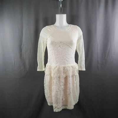 Vestido para mujer H&M XS blanco roto coqueta transparente encaje hada romántico femenino NUEVO Foto 1 de 4