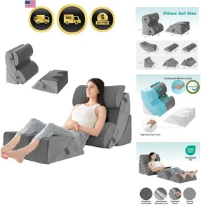 Set Cuscino Cuneo Ortopedico per Dormire Post Chirurgia Corpo Schiena Gambe Sollievo Dolore - Foto 1 di 11