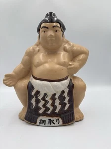 Japanische Sumo Ringer Keramik Sake / Schnapsflasche - leer. Originalkarton dabei - Bild 1 von 9