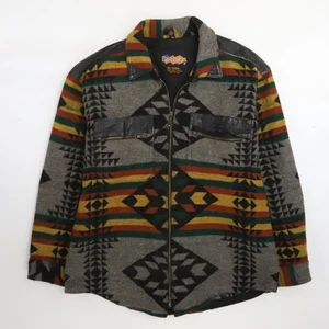 Giacca Camicia Vintage Easy Riders Tribal Aztec Western Pelle Lana Taglia XL - Foto 1 di 14