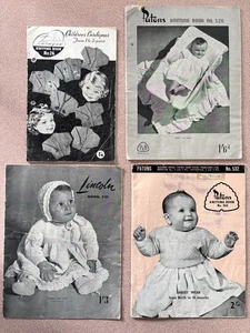 4 x Lincoln Patons Paragon VINTAGE Knitting & Crochet BABY Pattern Booklets - Picture 1 of 2