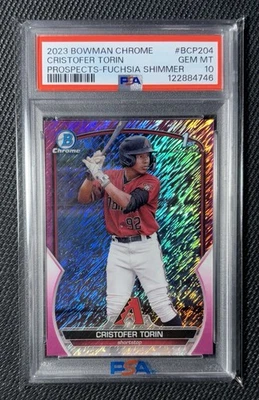 2023 Bowman Cristofer Torin 1st Fuchsia Shimmer Refractor /199 #BCP-204 Psa 10 - Image 1 of 2