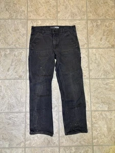 Vintage Carhartt Men’s Gray Double Knee Distressed Relaxed Work Pants Size 34x30 - Picture 1 of 9