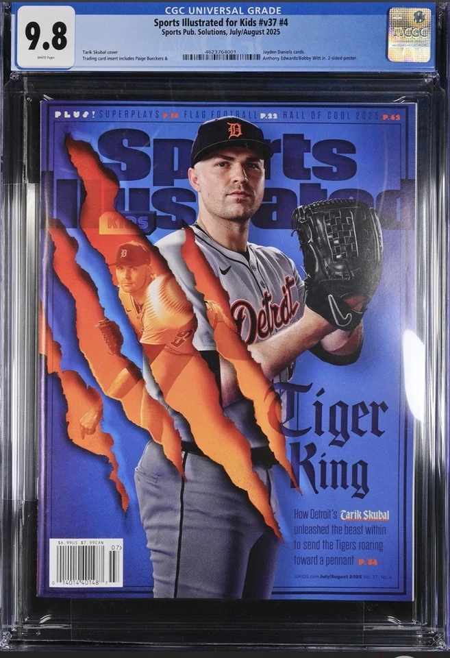 TARIK SKUBAL RARE COVER 1ST SI FOR KIDS DETROIT TIGERS KING 2025 CARDS CGC 9.8 - Imagem 1 de 2