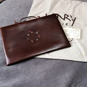 Used Henry Cuir Sacoche Bag Pouch 26cm 36.5cm Size Caffe Color Very Rare - Picture 1 of 10