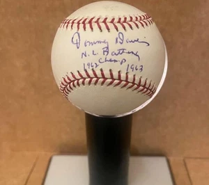 TOMMY DAVIS 1962 63 NL BATTING CHAMP SIGNED AUTO N.L. BASEBALL BECKETT AUTH - Picture 1 of 2