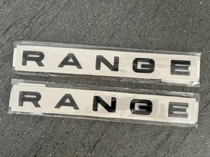 Range Rover Schriftzug Logo Emblem Motorhaube + Heckklappe Schwarz Glanz - Bild 1 von 3