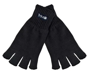 THMO - Mens Black 3M Thinsulate Insulation Lined Fingerless Gloves - Picture 1 of 5