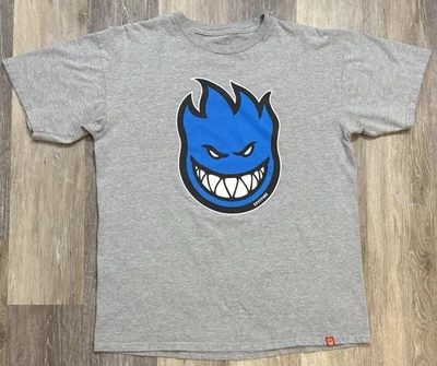 Camisa de Skateboarding SPITFIRE Azul Llama Cabeza Logo Gris Talla Grande Patinador Foto 1 de 4