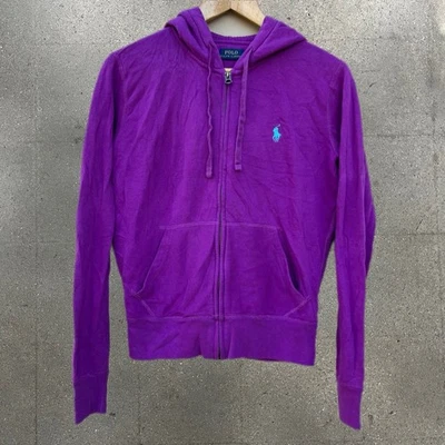 Sudadera con capucha para mujer Polo Ralph Lauren pequeña púrpura con cremallera Foto 1 de 4