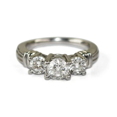 Platinum Three-Diamond Engagement Ring 1.50ct - Image 1 of 4