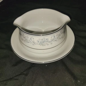 Mikasa  Stunning Beautiful Dresden Rose Gravy Boat with Attached Underplate NEW - Picture 1 of 10
