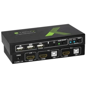 Commutateur KVM USB HDMI 4K 2 voies Techly IDATA-KVM-HDMI2U - Photo 1/3