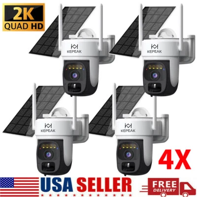 KEPEAK 2K HD Camara De Seguridad Solar Wifi Inalambrica Exterior Con Vision Nocturna US