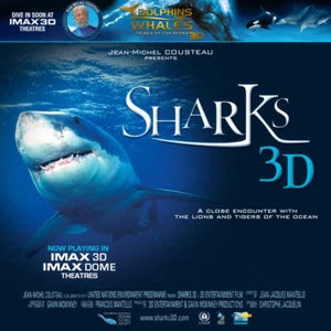 SHARKS - 3D + BLU RAY - JEAN-MICHEL COUSTEAU - CLOSE ENCOUNTER - AMAZING 3D NEW - Picture 1 of 5