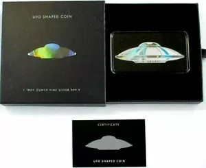 2020 UFO SALOMON ISLANDS SILVER SHAPE BAR 1oz COIN .9999 PAMP SUISSE BOX & COA - Bild 1 von 10